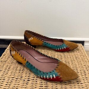 Miu Miu Vintage Y2K Patchwork Multicolour Suede Pointed-Toe Pumps 39/8.5